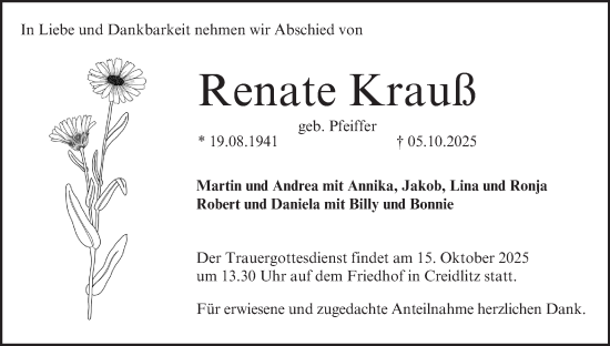 Anzeige von Renate Krauß von MGO