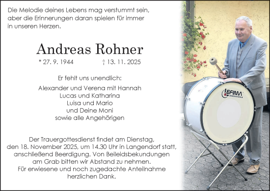 Anzeige von Andreas Rohner von MGO