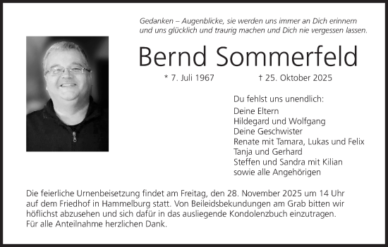 Anzeige von Bernd Sommerfeld von MGO