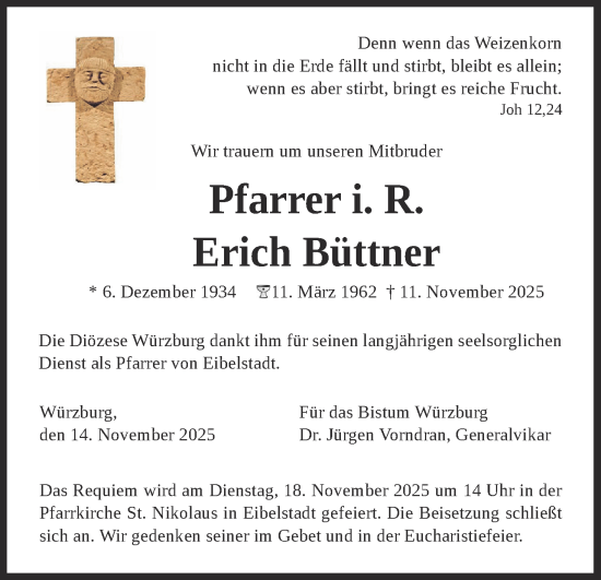 Anzeige von Erich Büttner von MGO