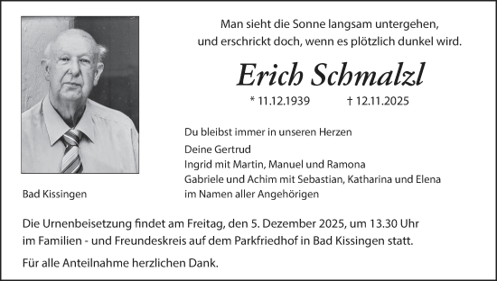 Anzeige von Erich Schmalzl von MGO