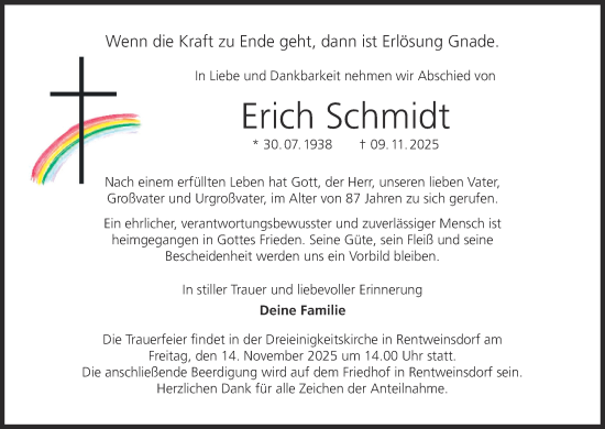 Anzeige von Erich Schmidt von MGO