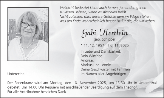 Anzeige von Gabi Herrlein von MGO