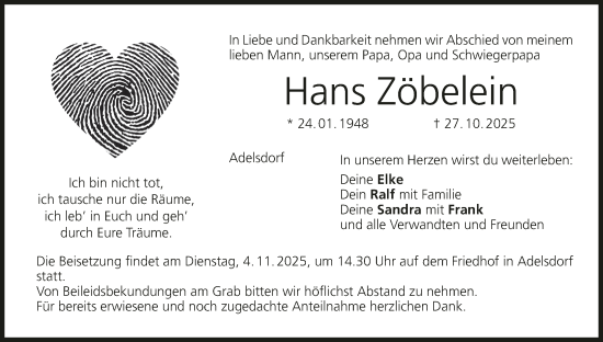 Anzeige von Hans Zöbelein von MGO