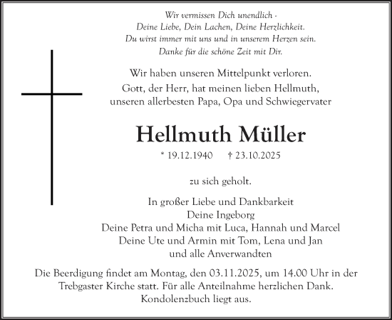 Anzeige von Hellmuth Müller von MGO