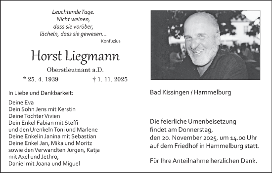 Anzeige von Horst Liegmann von MGO
