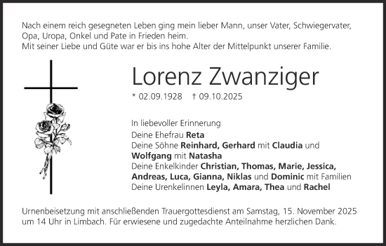 Anzeige von Lorenz Zwanziger von MGO