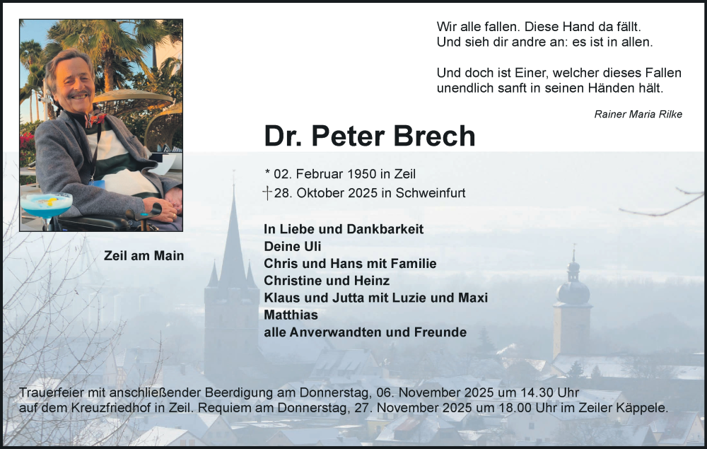  Traueranzeige für Peter Brech vom 03.11.2025 aus MGO