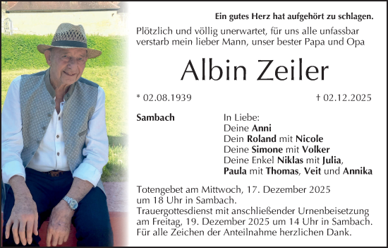 Anzeige von Albin Zeiler von MGO