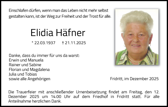 Anzeige von Elidia Häfner von MGO