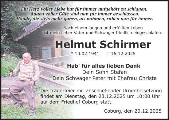 Anzeige von Helmut Schirmer von MGO