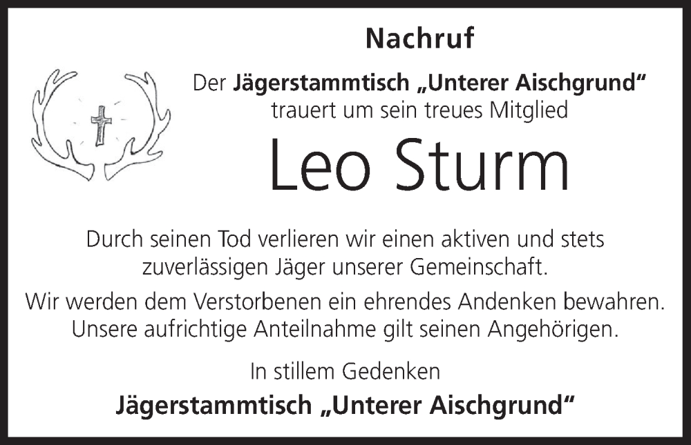  Traueranzeige für Leo Sturm vom 13.12.2025 aus MGO