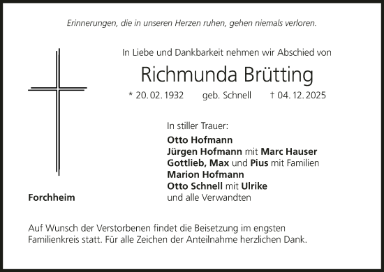 Anzeige von Richmunda Brütting von MGO