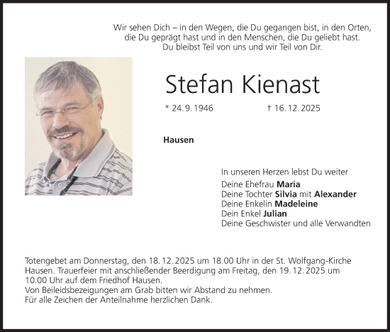 Anzeige von Stefan Kienast von MGO