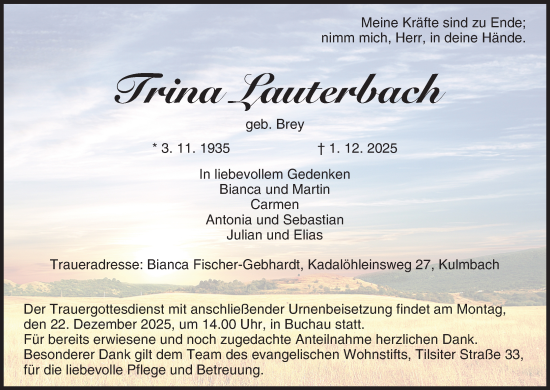 Anzeige von Trina Lauterbach von MGO