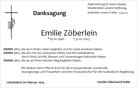 Anzeige von Emilie Zöberlein von MGO