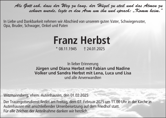 Anzeige von Franz Herbst von MGO