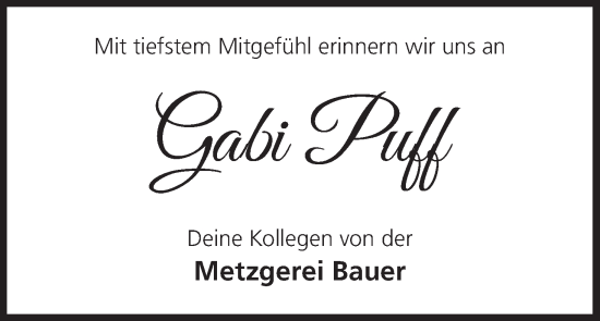 Anzeige von Gabi Puff von MGO