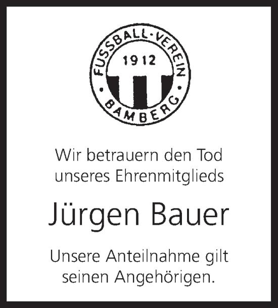 Anzeige von Jürgen Bauer von MGO