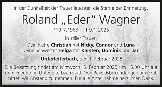 Anzeige von Roland Wagner von MGO