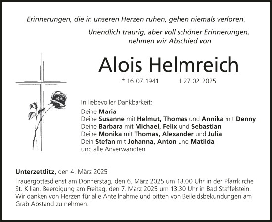 Anzeige von Alois Helmreich von MGO