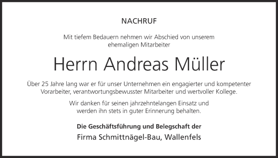 Anzeige von Andreas Müller von MGO