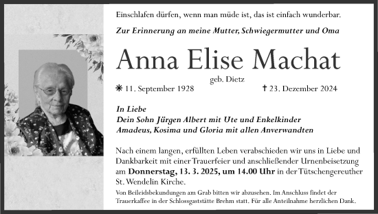 Anzeige von Anna Elise Machat von MGO