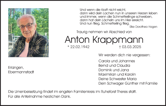 Anzeige von Anton Krappmann von MGO