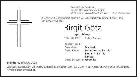 Anzeige von Birgit Götz von MGO