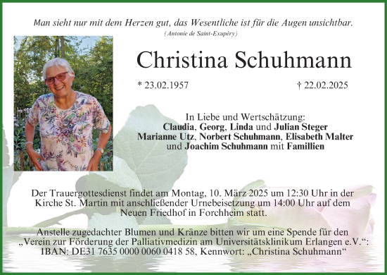 Anzeige von Christina Schuhmann von MGO