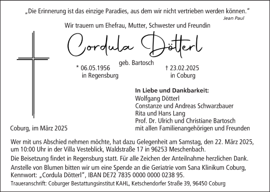 Anzeige von Cordula Dötterl von MGO