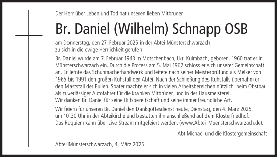 Anzeige von Daniel Schnapp von MGO