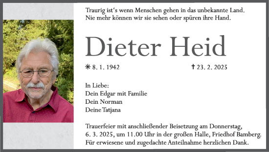 Anzeige von Dieter Heid von MGO