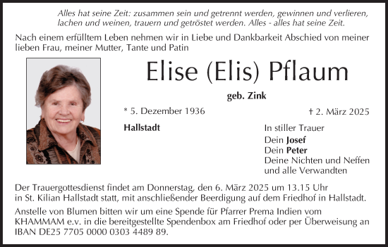 Anzeige von Elise Pflaum von MGO