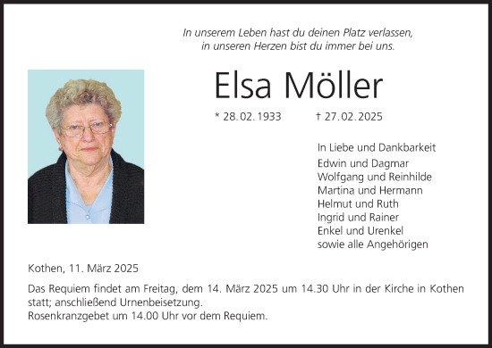 Anzeige von Elsa Möller von MGO