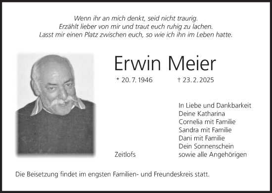 Anzeige von Erwin Meier von MGO