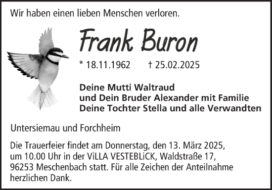 Anzeige von Frank Buron von MGO