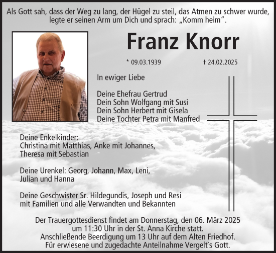 Anzeige von Franz Knorr von MGO