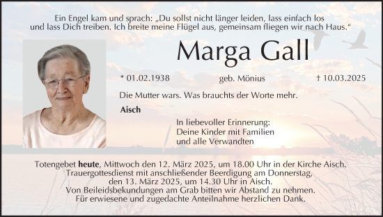 Anzeige von Marga Gall von MGO