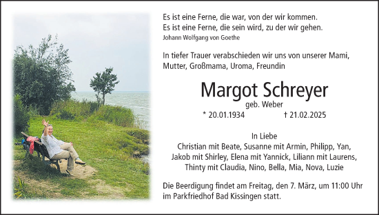 Anzeige von Margot Schreyer von MGO