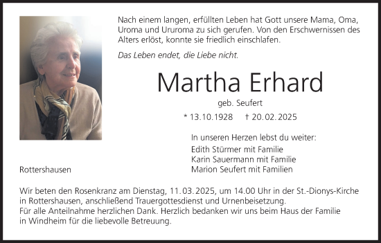 Anzeige von Martha Erhard von MGO