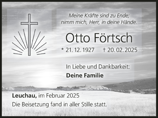 Anzeige von Otto Förtsch von MGO