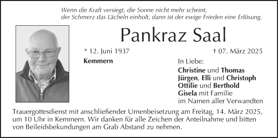 Anzeige von Pankraz Saal von MGO