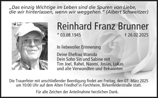 Anzeige von Reinhard Franz Brunner von MGO