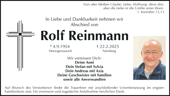 Anzeige von Rolf Reinmann von MGO