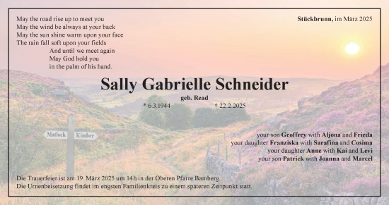 Anzeige von Sally Gabrielle Schneider von MGO