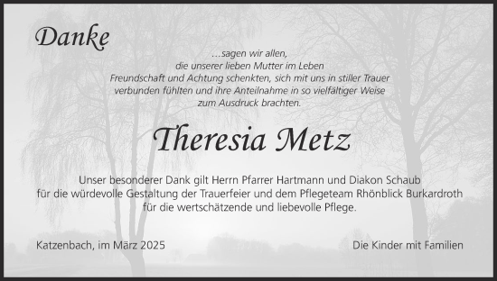 Anzeige von Theresia Metz von MGO