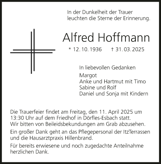 Anzeige von Alfred Hoffmann von MGO