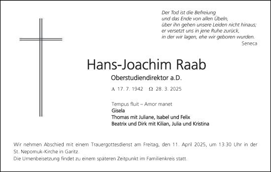 Anzeige von Hans-Joachim Raab von MGO