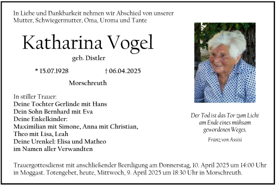 Anzeige von Katharina Vogel von MGO